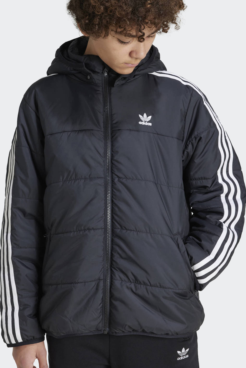 adidas jas Adicolor zwart/wit
