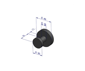 Plieger Como handdoekhaak magnetisch 4,9cm mat zwart