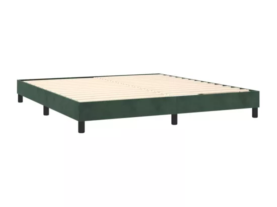 Sommier tapissier matelas et LED Vert foncé 180x200 cm Velours