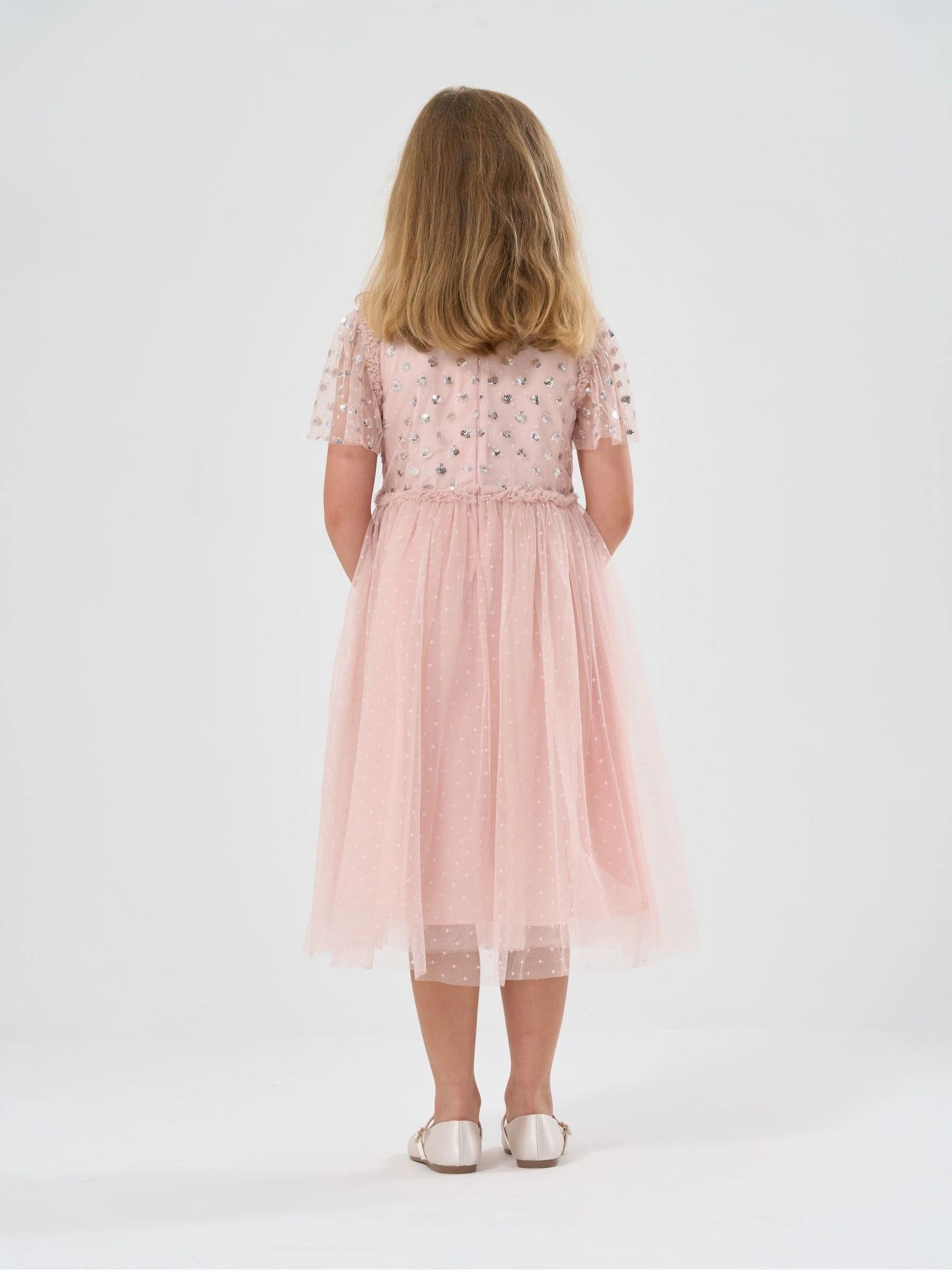 Roze/lila - Miss Cluster Paillettenwatervaljurk
