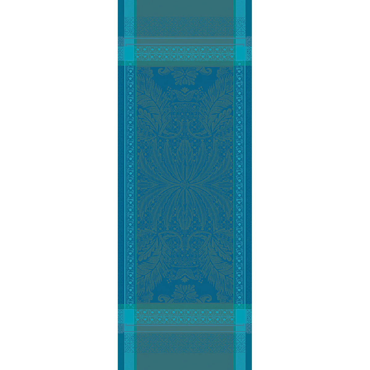 Chemin de table antitache déperlant pur coton bleu 54X149 Garnier Thie