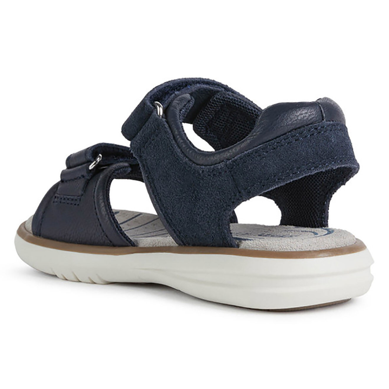 Geox Sandales en Cuir Maratea bleu marine/rouge foncé