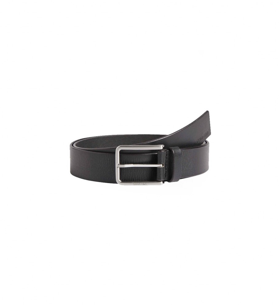 Cinto Calvin Klein Warmth em couro oleado, preto