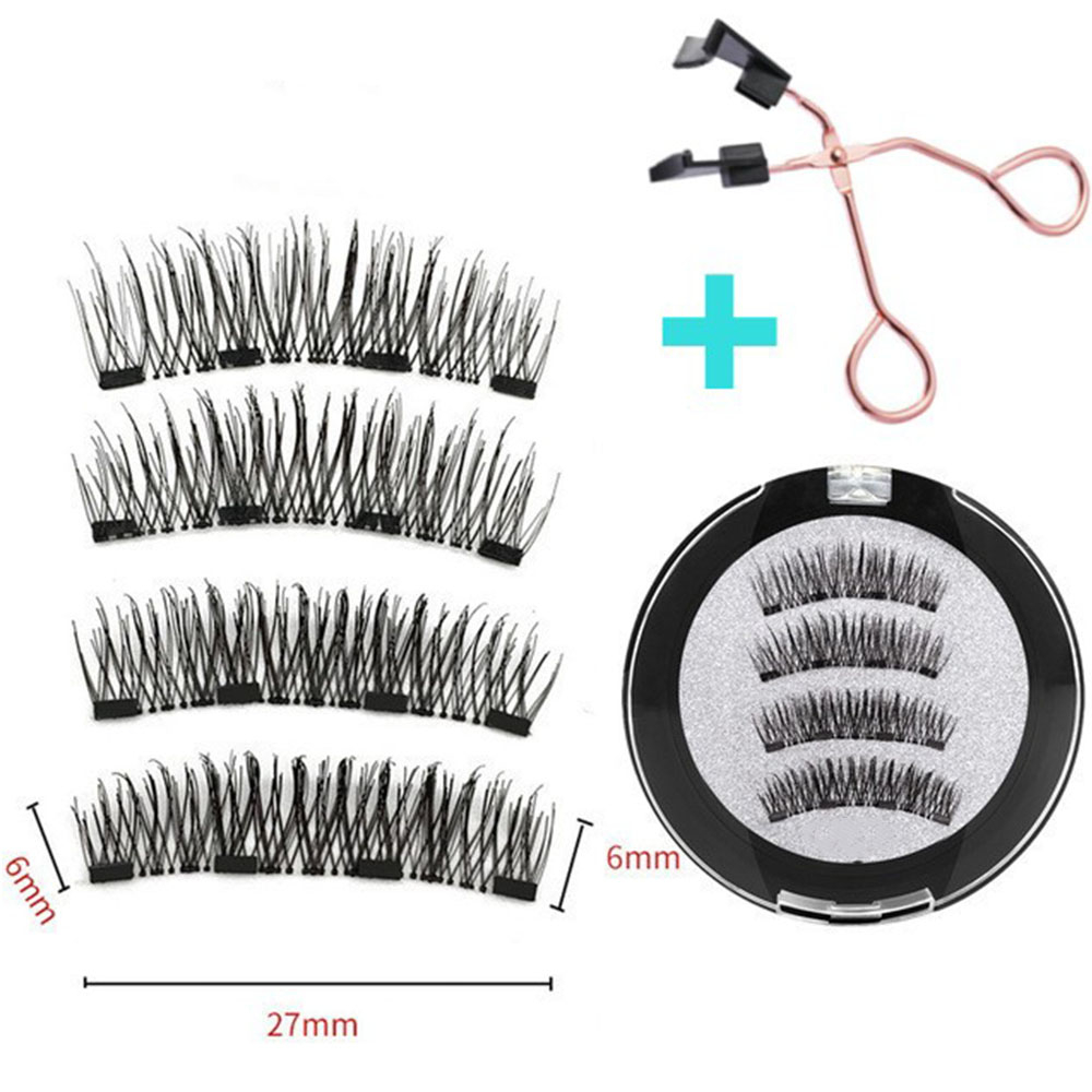 (3-tlg. Set) Magnetisches Wimpern Set Fake Volume Lashes mit Magnetischer Pinzette