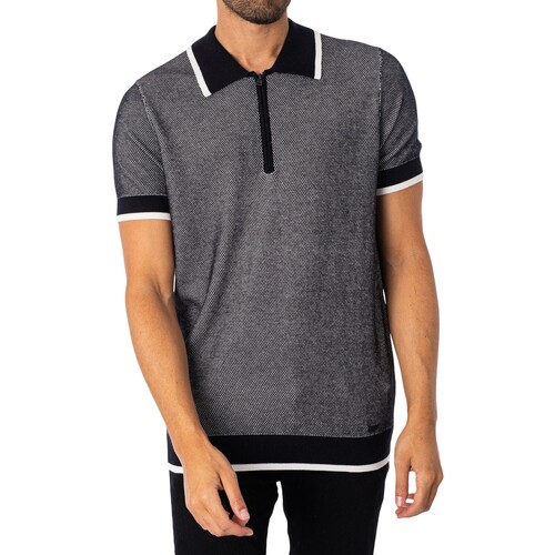 BOSS - Polo Con Cremallera Sholono Negro