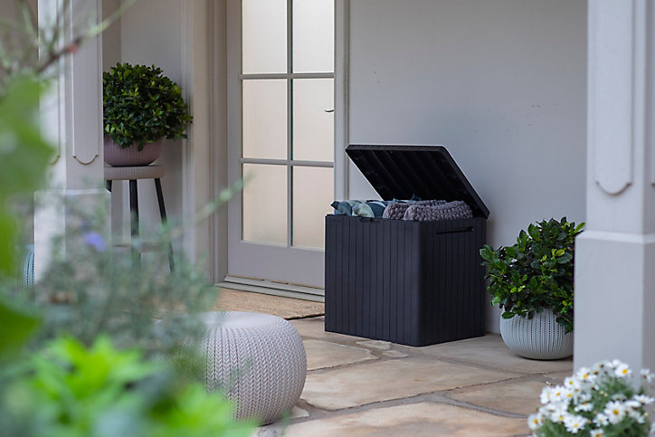 Coffre de rangement extérieur Keter City Cube anthracite 113L