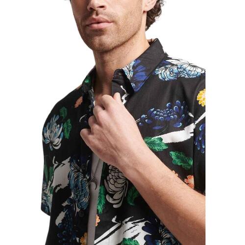 Superdry - VINTAGE HAWAIIAN S/S SHIRT Negro