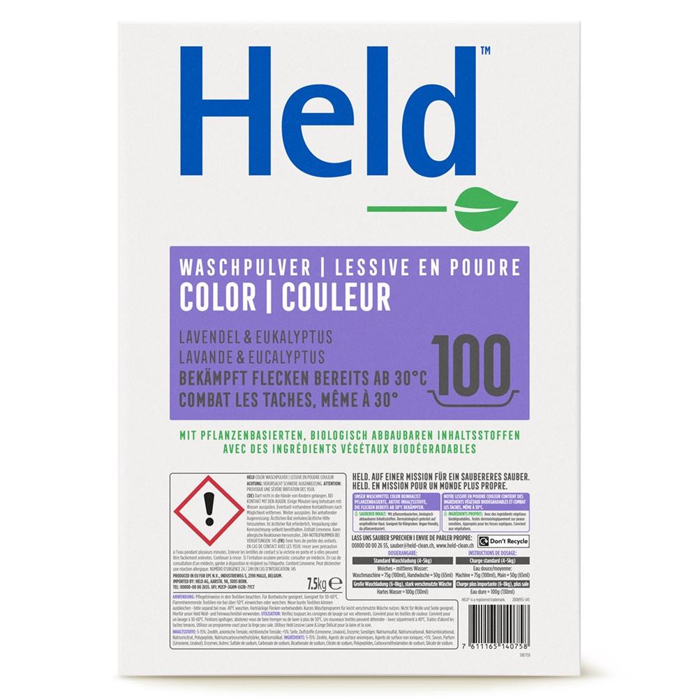 HELD Buntwaschmittel Colora 100 Waschladungen 7.5 kg