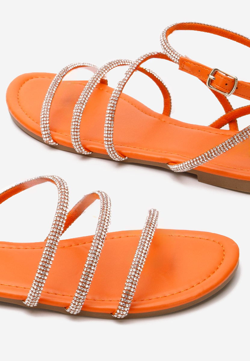 Sandales avec strass oranges Avalora