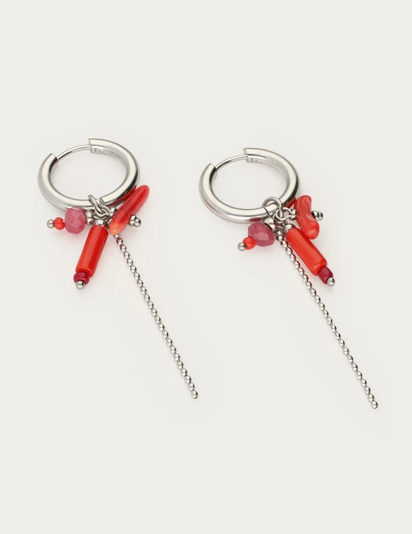 My Jewellery Sunrocks oorringen met rode stenen MJ12741