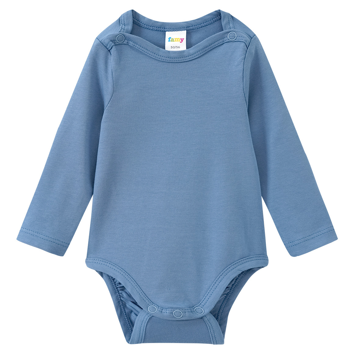 Famy 5 Baby Bodys mit Bio-Baumwolle blau / dunkelblau / weiss