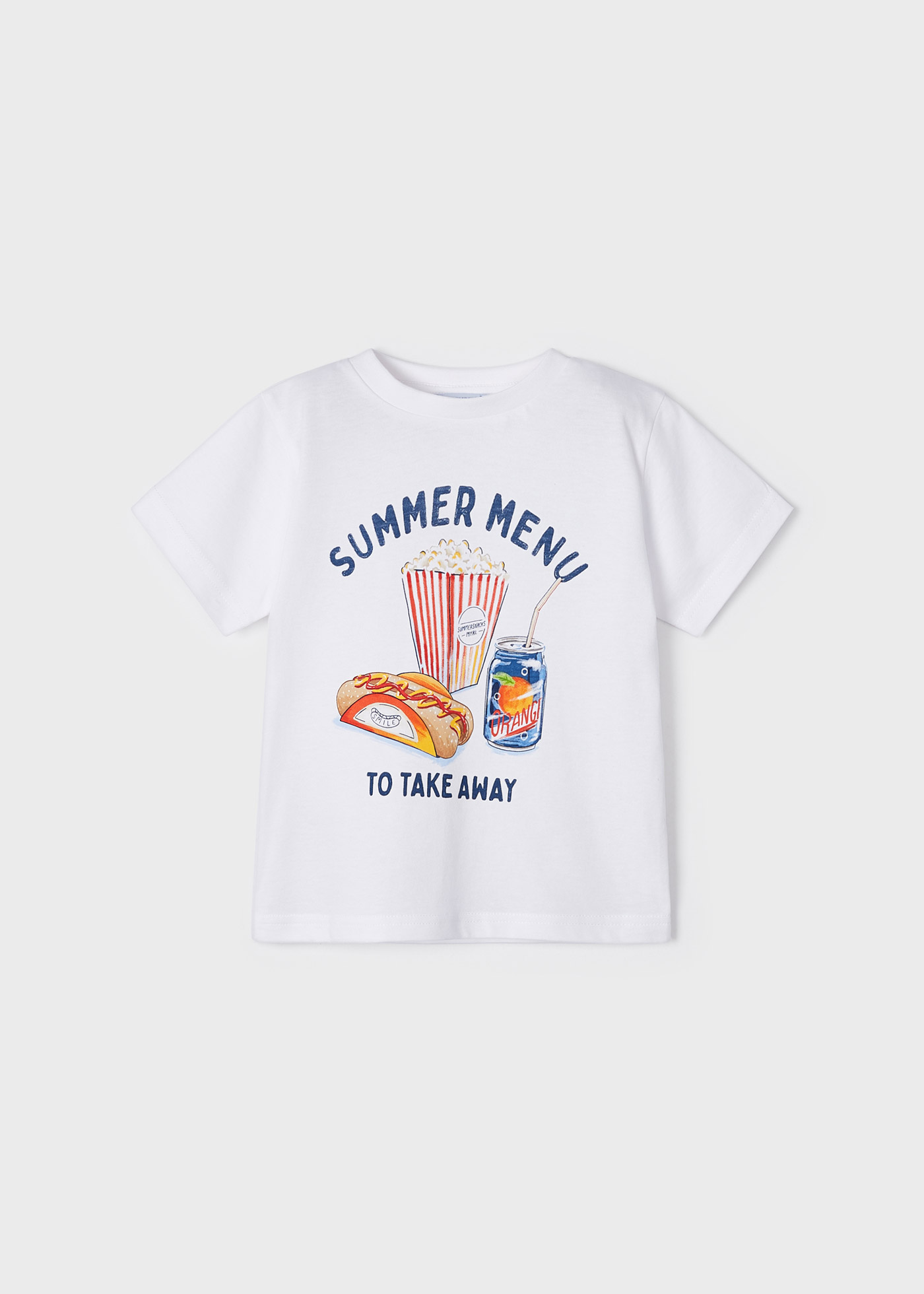 Camiseta infantil masculina em algodão sustentável com estampa.