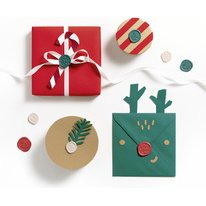 Sceau autocollant CHRISTMAS tailles/couleurs assorties