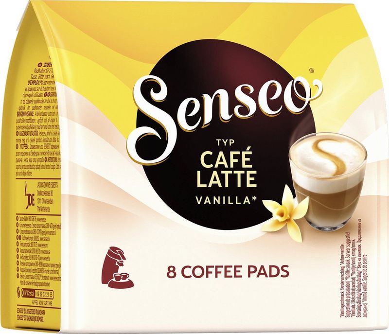 Senseo Café Latte Vanilla Koffiepads - Intensiteit 2/9 - 4 x 8 pads