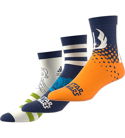adidas Performance Socken - 3er-Pack - Weiß/Blau/Orange m. Star
