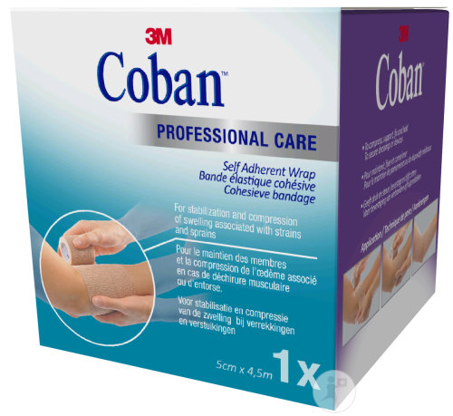 3M Coban Bandage Elastique Skin Rouleau 5cm x 4,5m (1582/S)