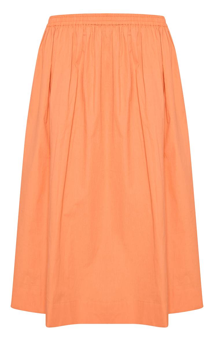 Tangerine Jupe Mi-longue En Coton Avec Détail Poches