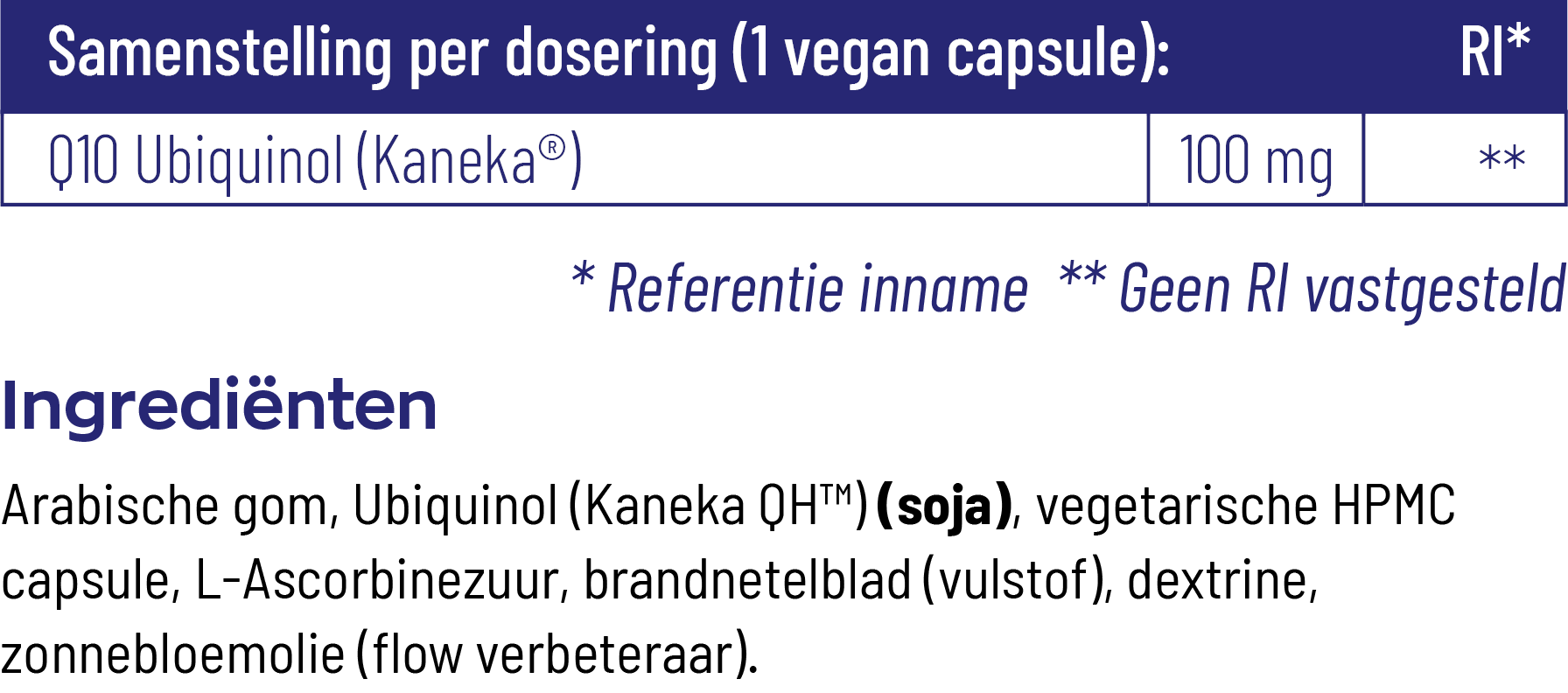 Vitakruid Co-Enzym Q10 Ubiquinol Actieve Vorm Kaneka® 100 Mg (90 vega capsules)