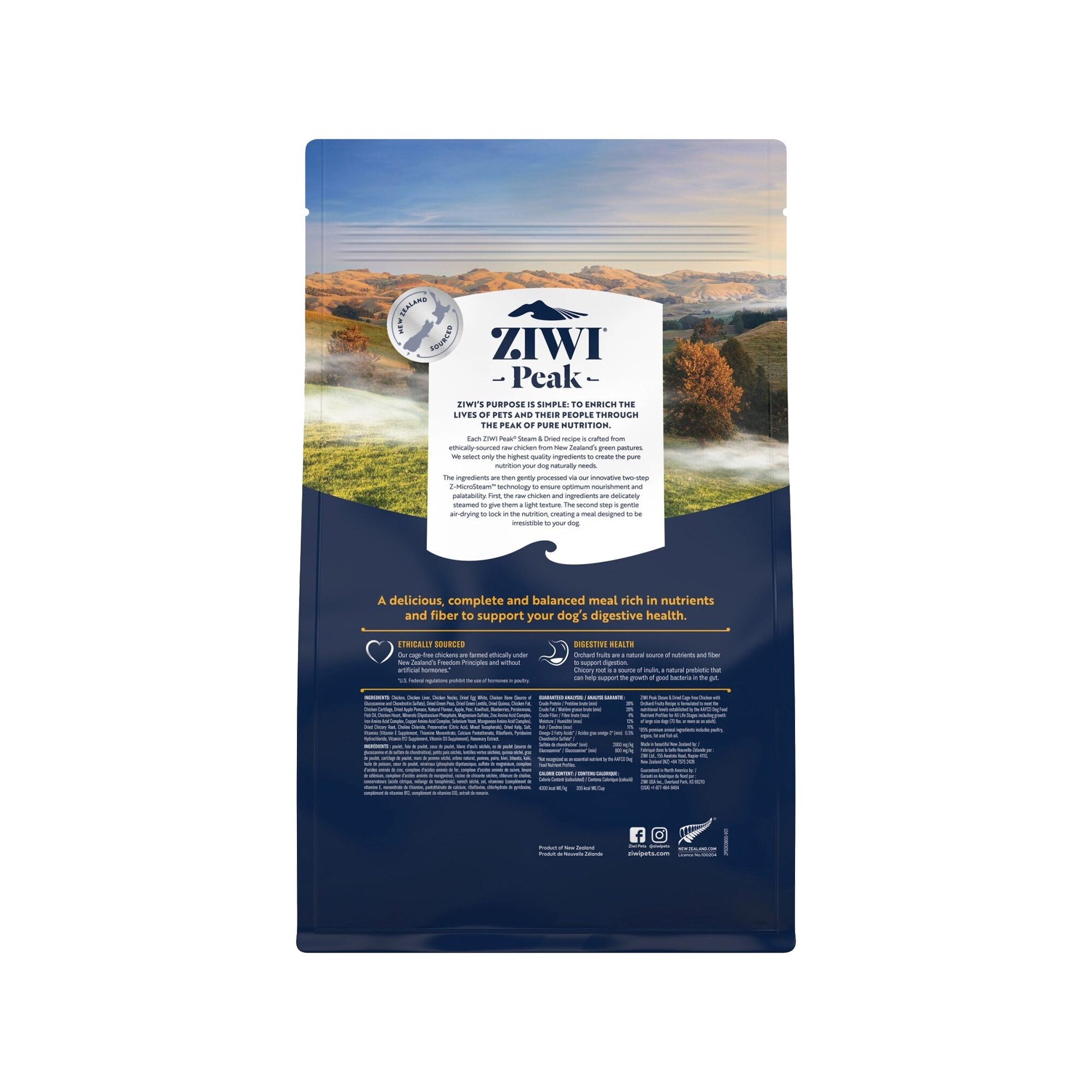 Ziwi Peak Steam & Dried hondenvoeding - Kip