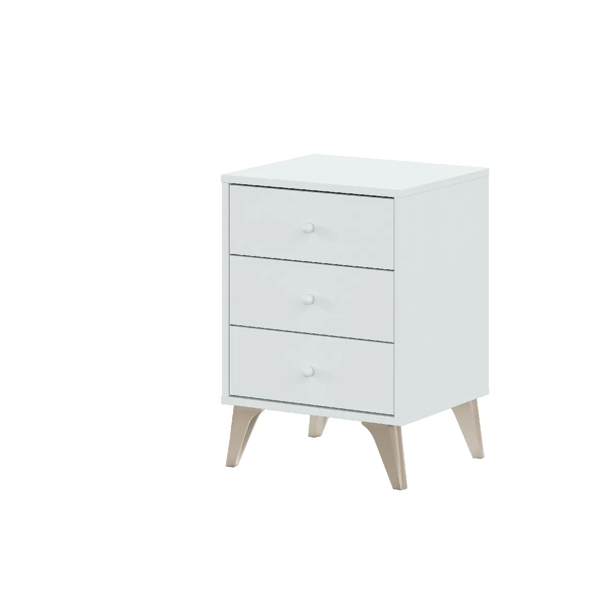 Alter Table de chevet 3 tiroirs - Blanc