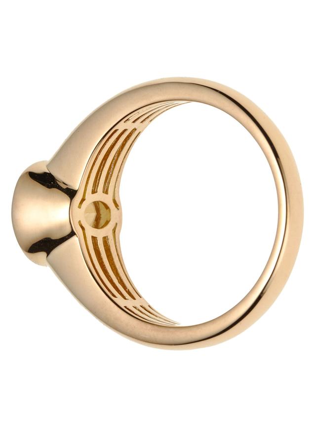 Solitär-Ring, Citrin, Silber 925, vergoldet