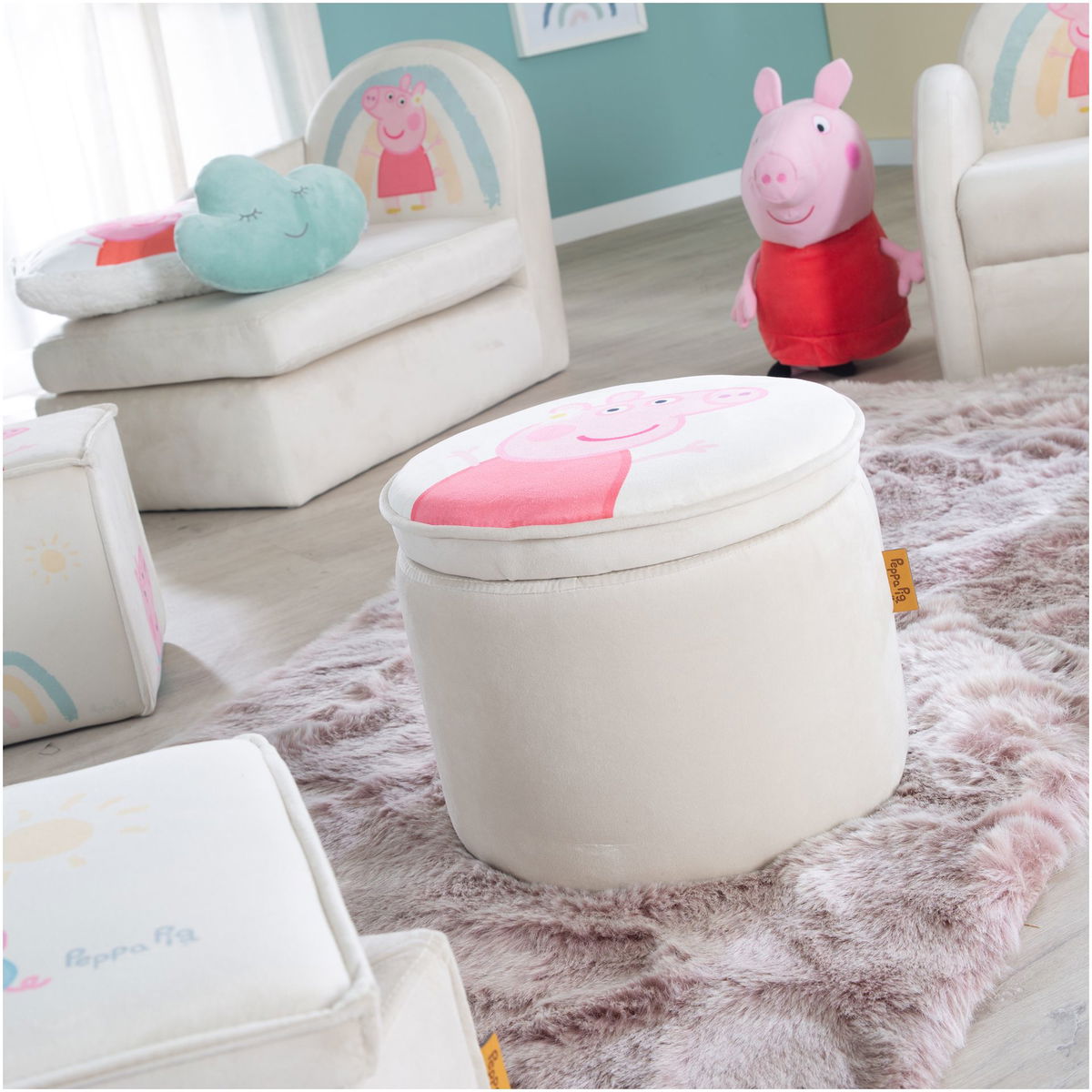 robaroba   Kinderhocker Peppa Pig rund