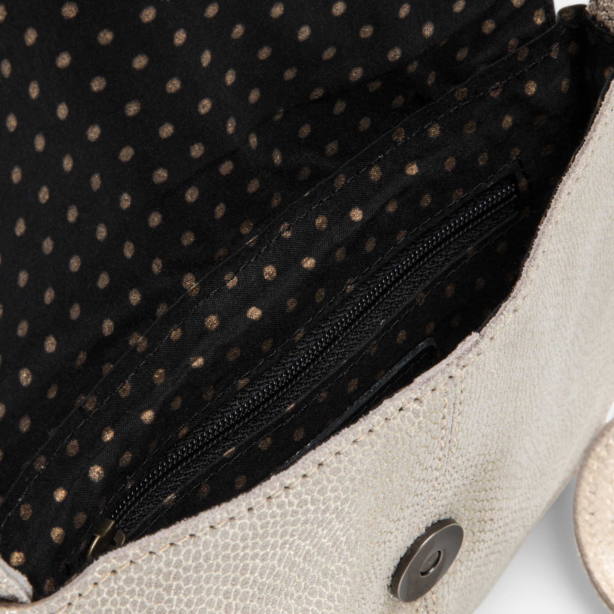 Sac bandoulière en cuir beige