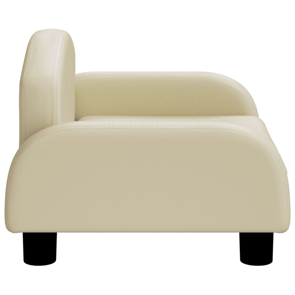 Cama para cães em couro sintético creme vidaXL, 50x40x30 cm