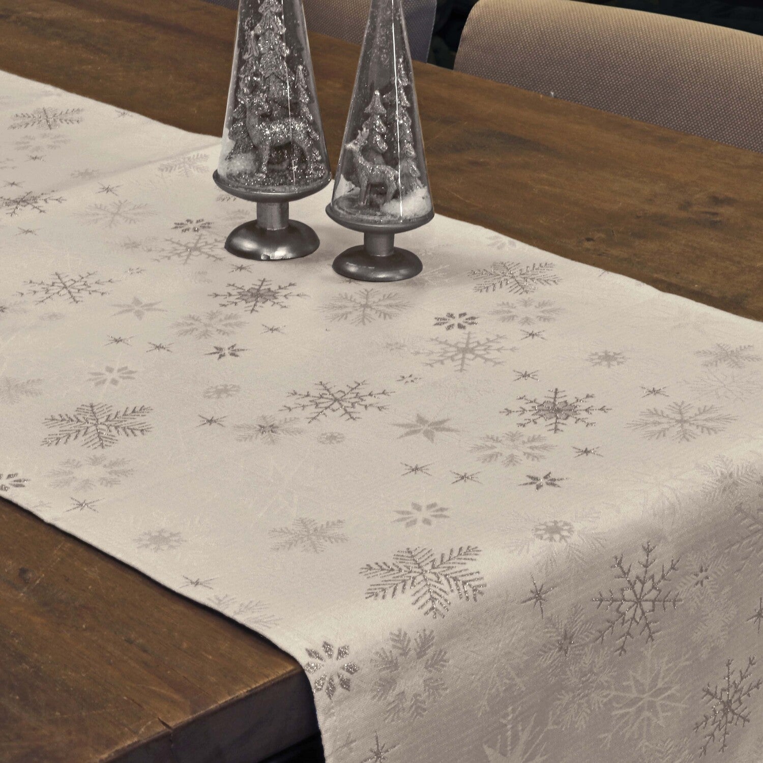 Unique living tafelloper Crystal zilver 45 x 150 cm