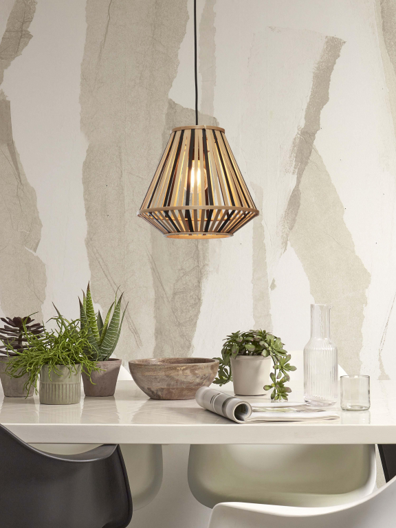 Good&Mojo Merapi hanglamp Ø30 naturel/zwart