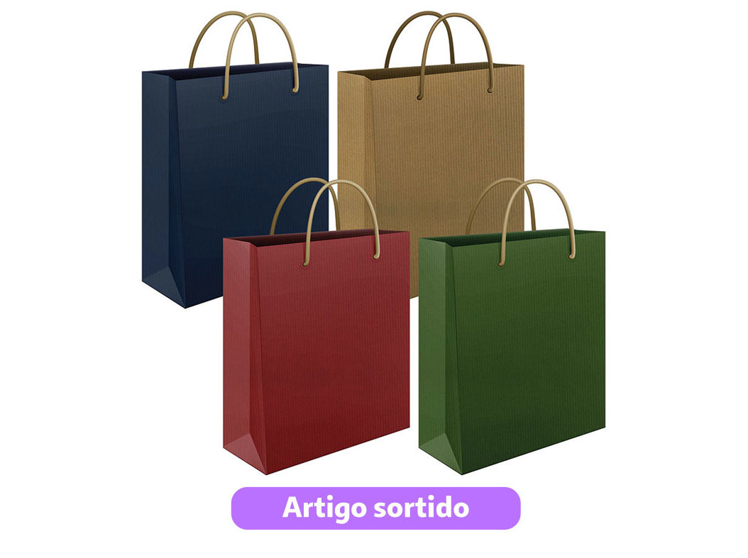 SACO PAPEL KRAFT MITOS MEDIUM 22X31X10CM CORES SORTIDAS