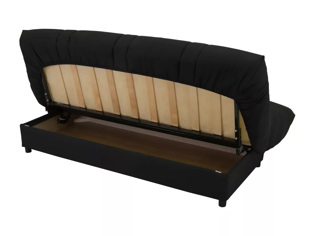 Canapé convertible clic-clac en tissu noir FARWEST III