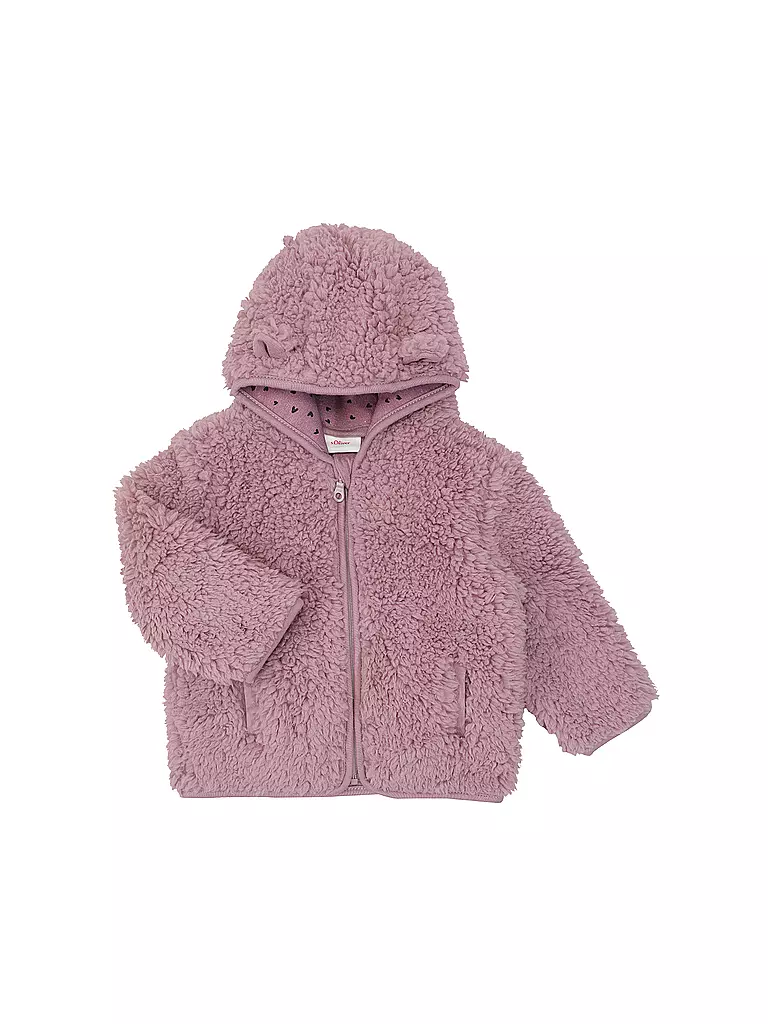 S.OLIVER Baby Jacke in Felloptik beere