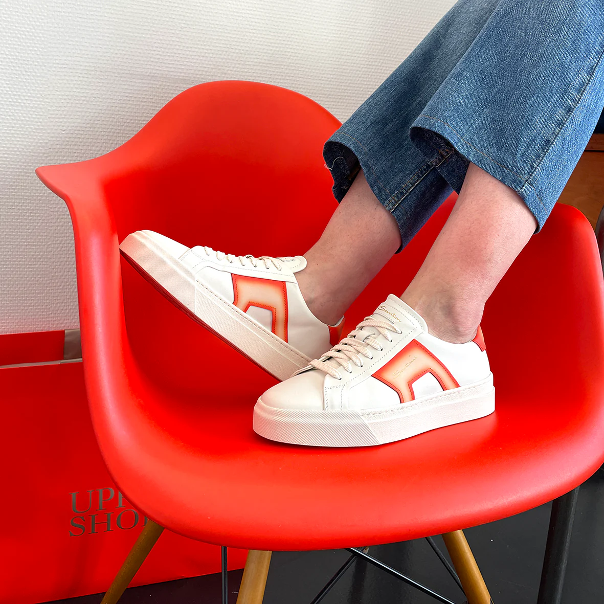 SANTONI - GLORIA 61070 XAS BLANC/ORANGE
