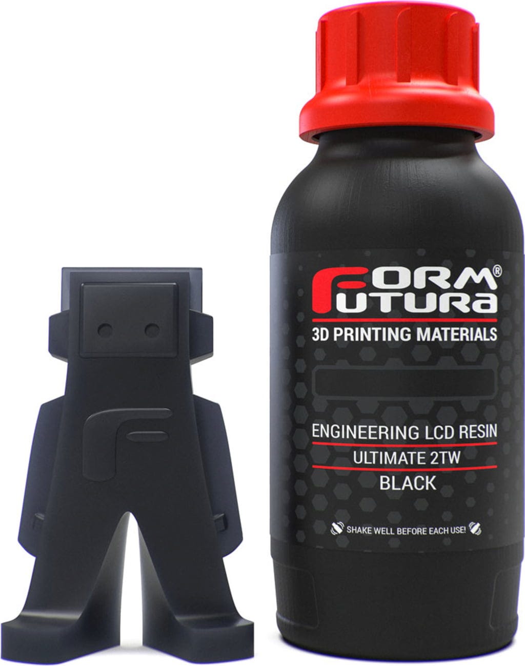 FormFutura  Engineering LCD Series Ultimate 2TW Resin Black, 500 g    Toughes Resin mit Formgedächtnis bei Temperaturen über 70 °C