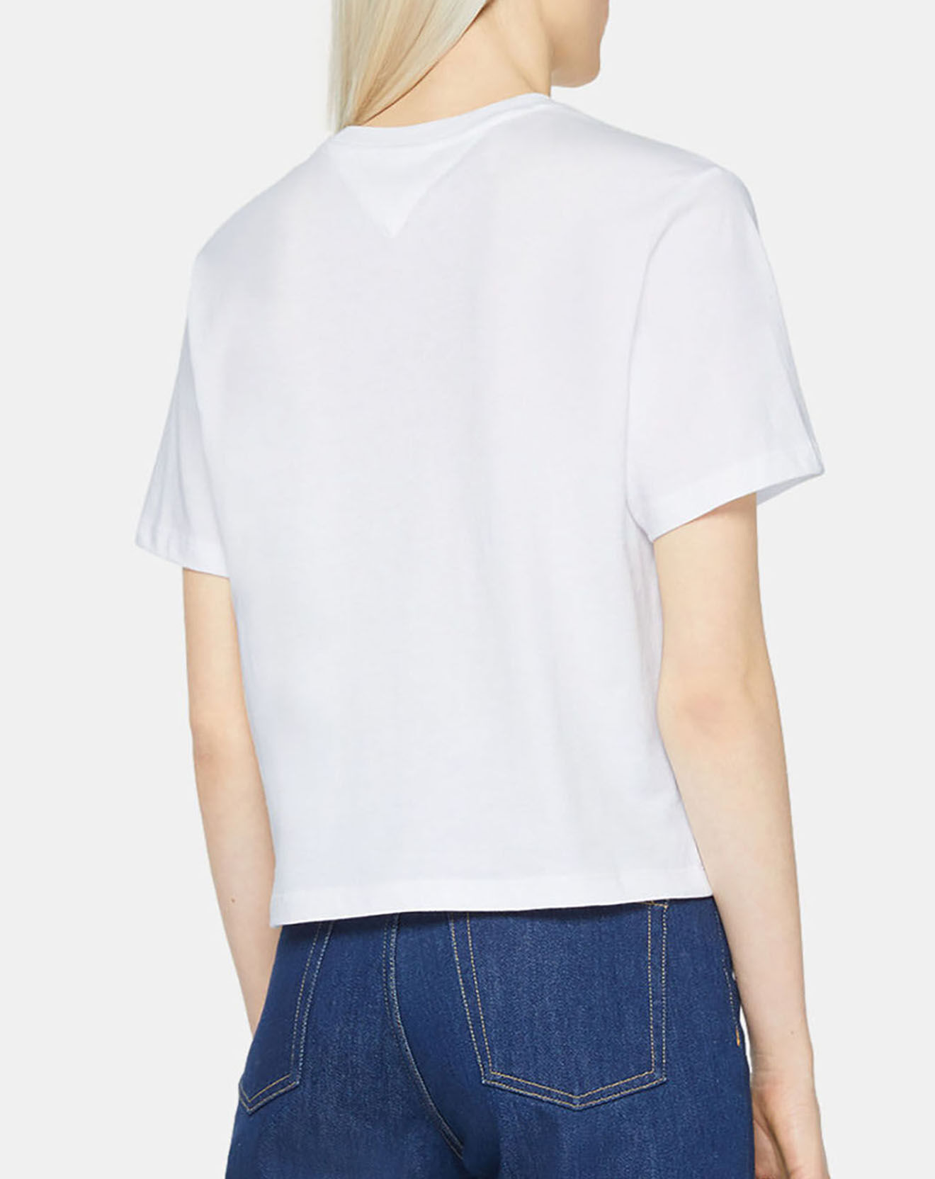 Tommy Jeans T-Shirt 100% Coton Bio linear logo blanc