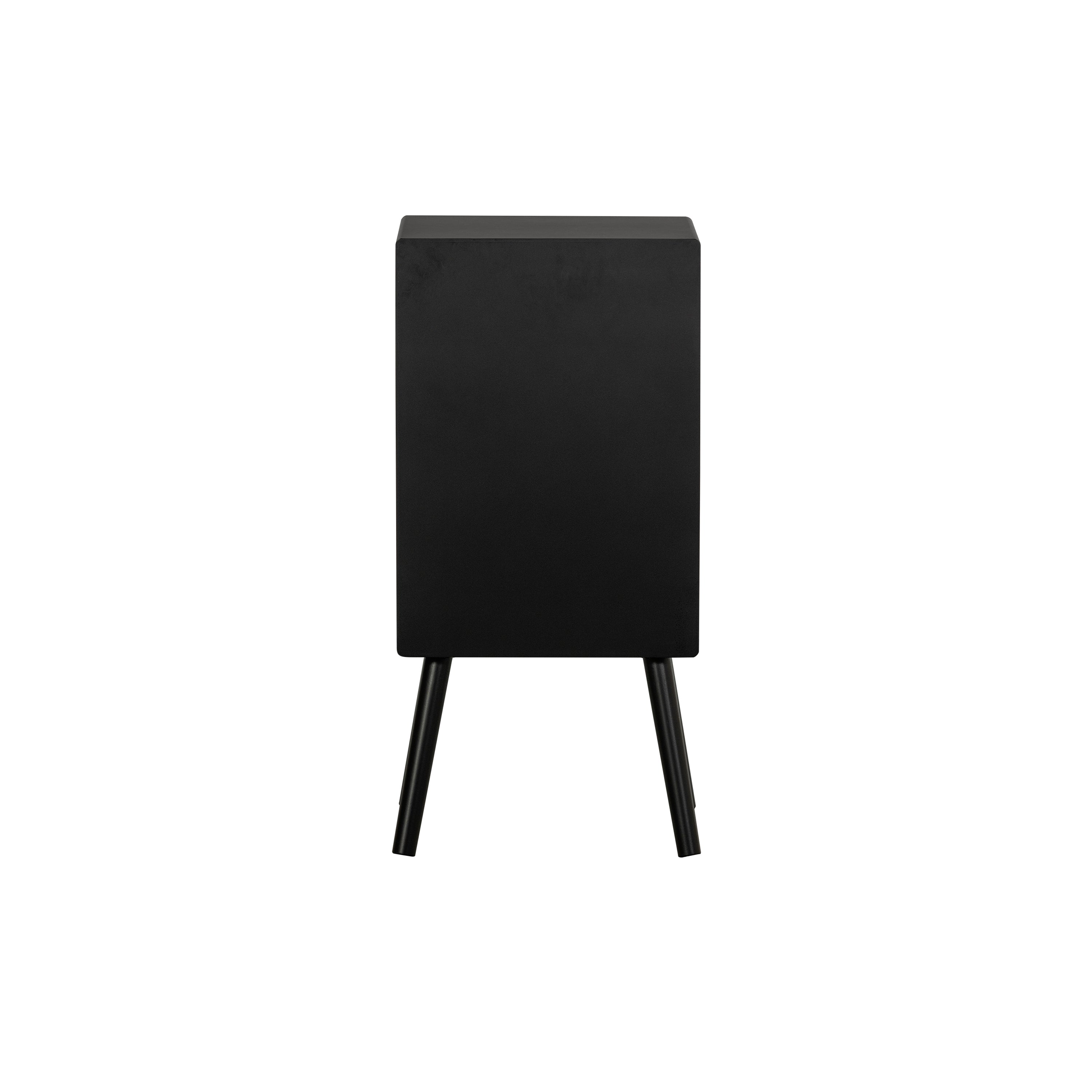WOOOD Ozzy Nachtkastje - Hout - Zwart - 75x36x30