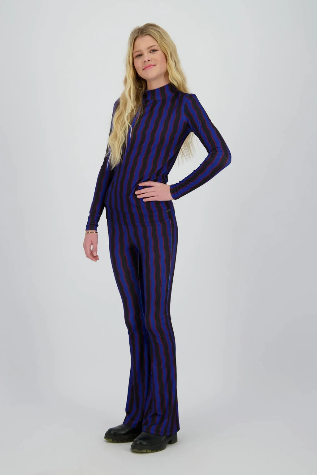 Raizzed flared flared broek zwart