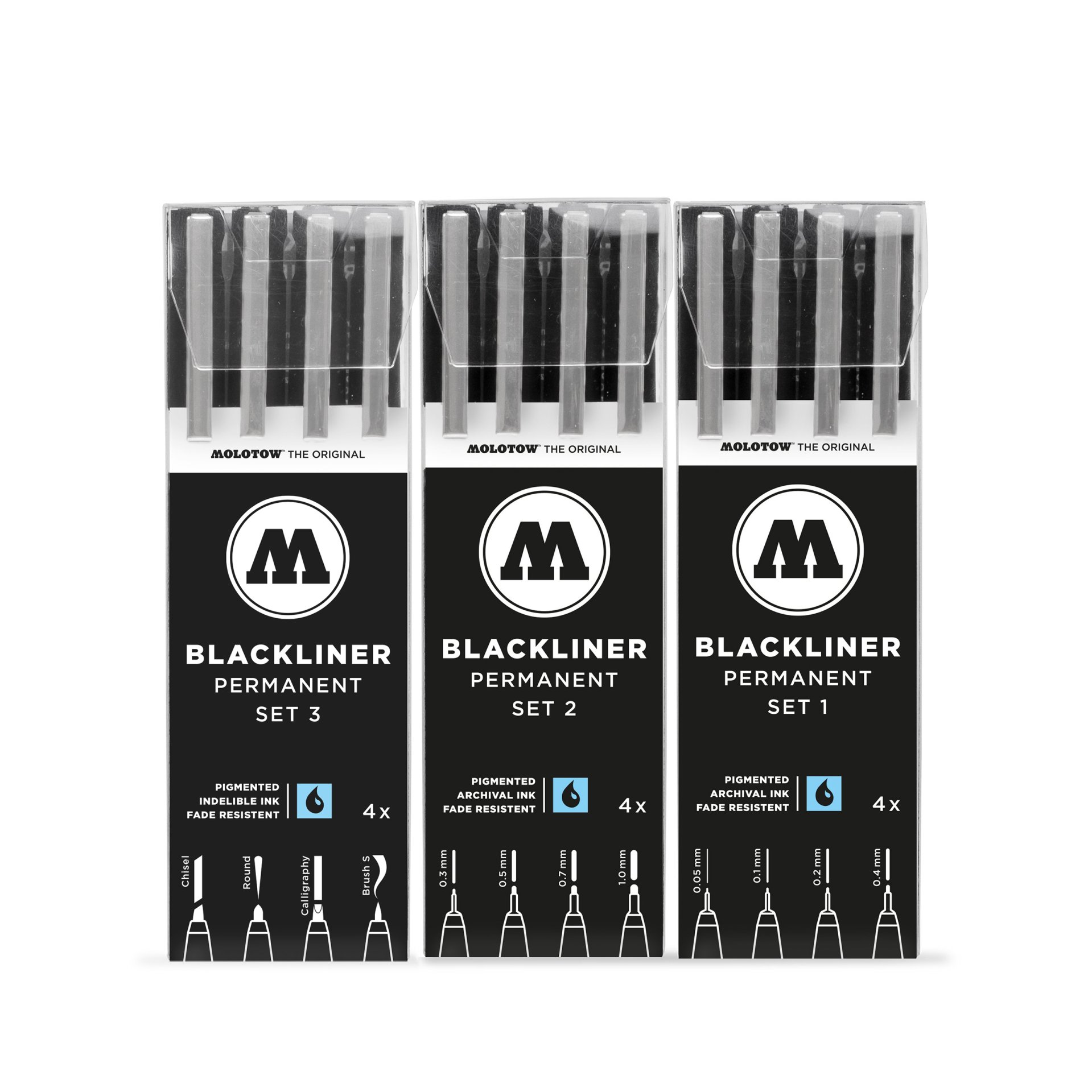 Molotow Blackliner Permanent, 4er-Set