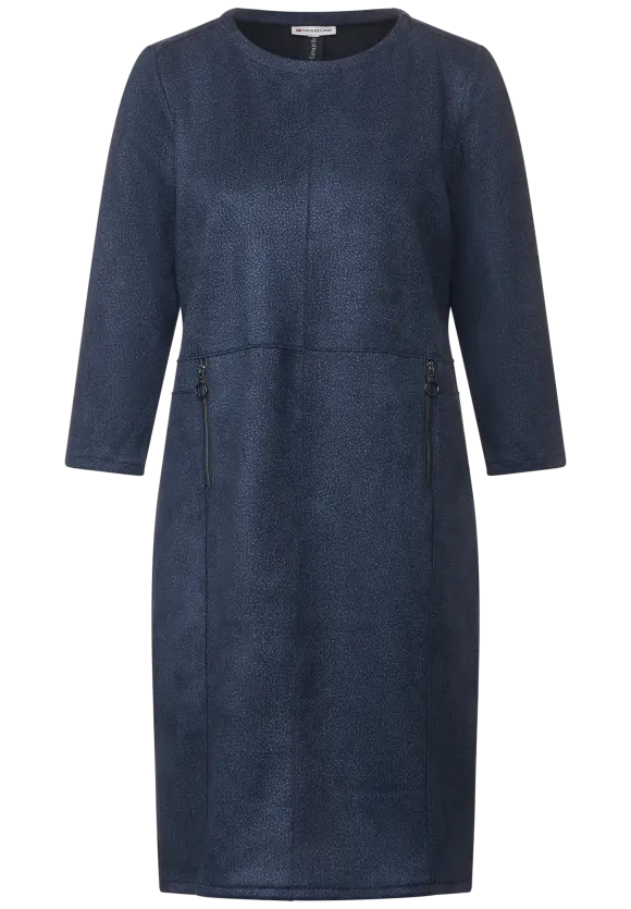 Velours Kleid - deep blue