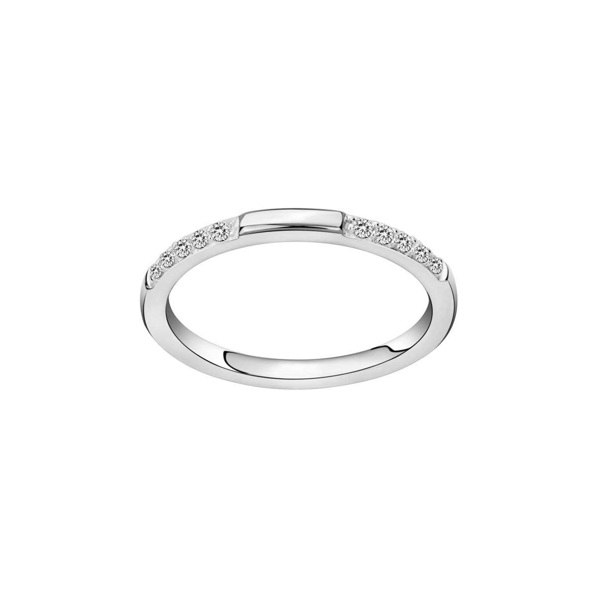 Alliance en Argent avec oxyde de zirconium blanc
