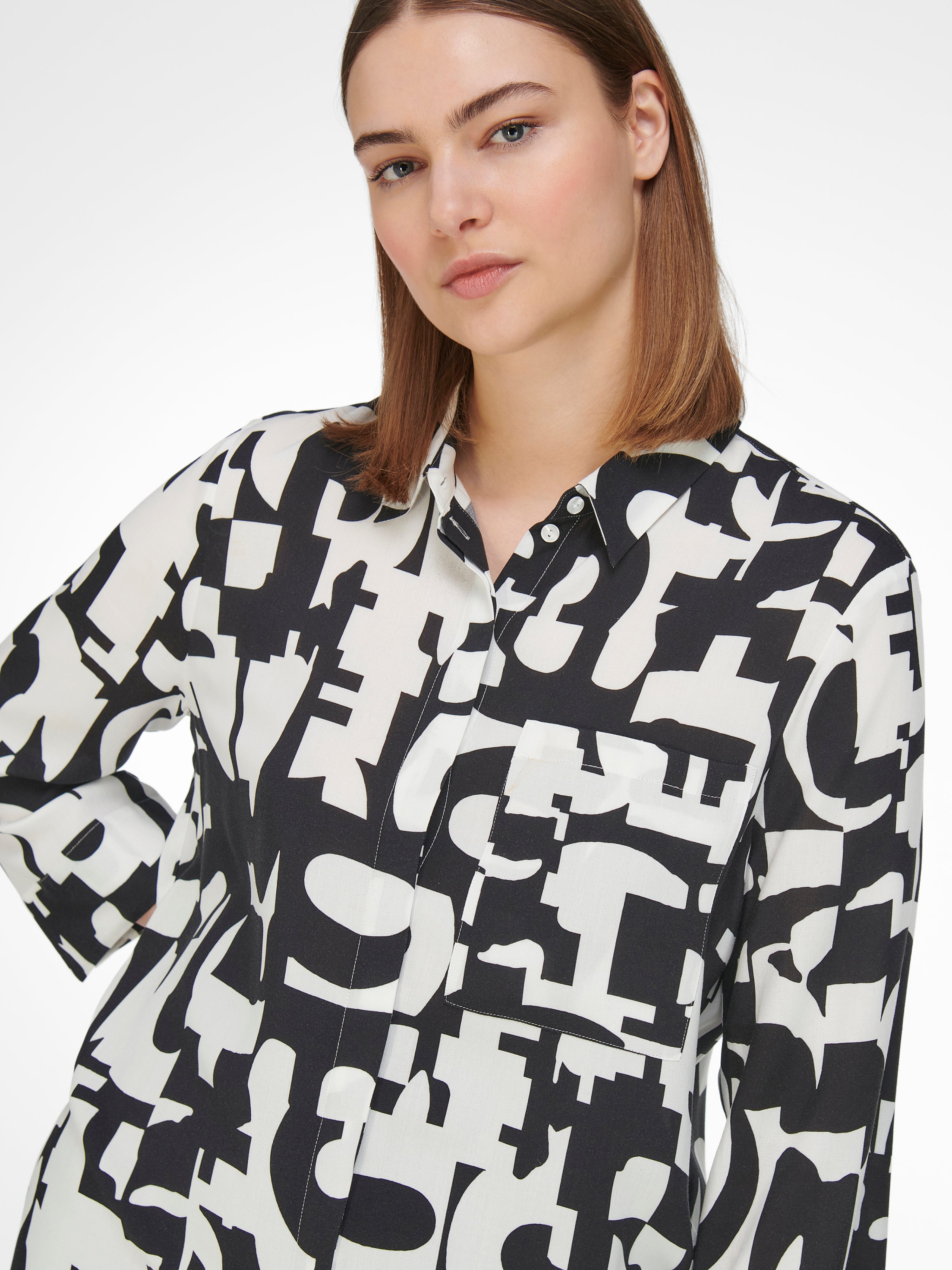 Long-Bluse mit 3/4-Arm