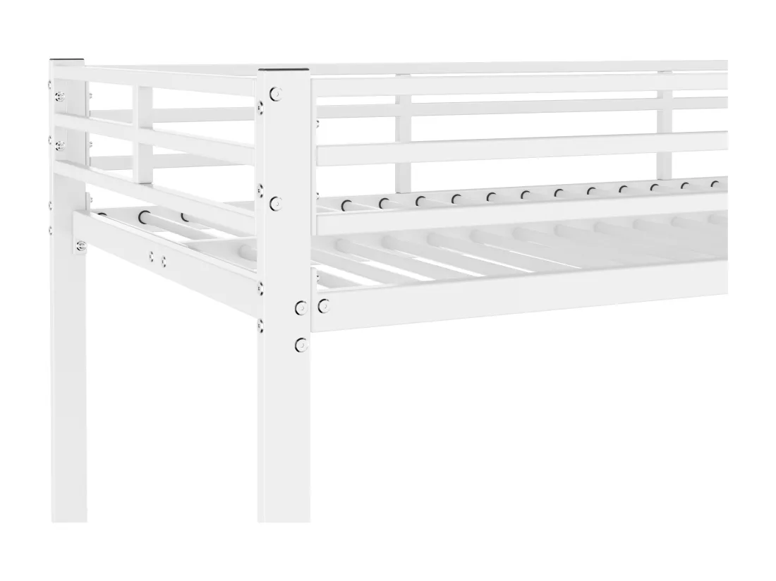 Lit superposé pour enfant 90x200cm en fer - Blanc