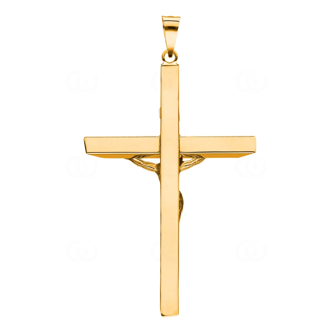 Anhänger 750/18 K Gelbgold Kreuz mit Jesus 58 x 36mm