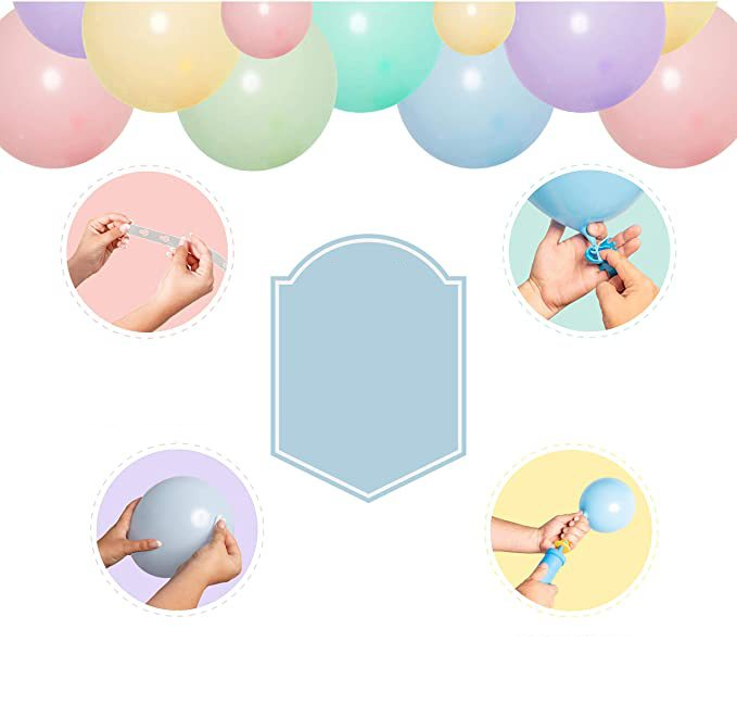 (105-tlg. Set) Party Luftballons Latex- und Konfettiballons   Lametta Vorhang - Bunt