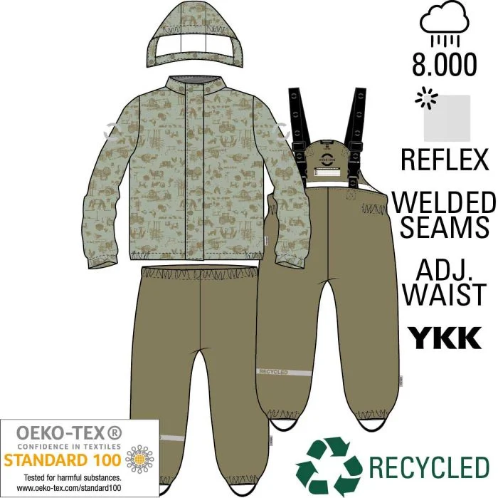 PU Rain Set AOP Recycled regnsæt