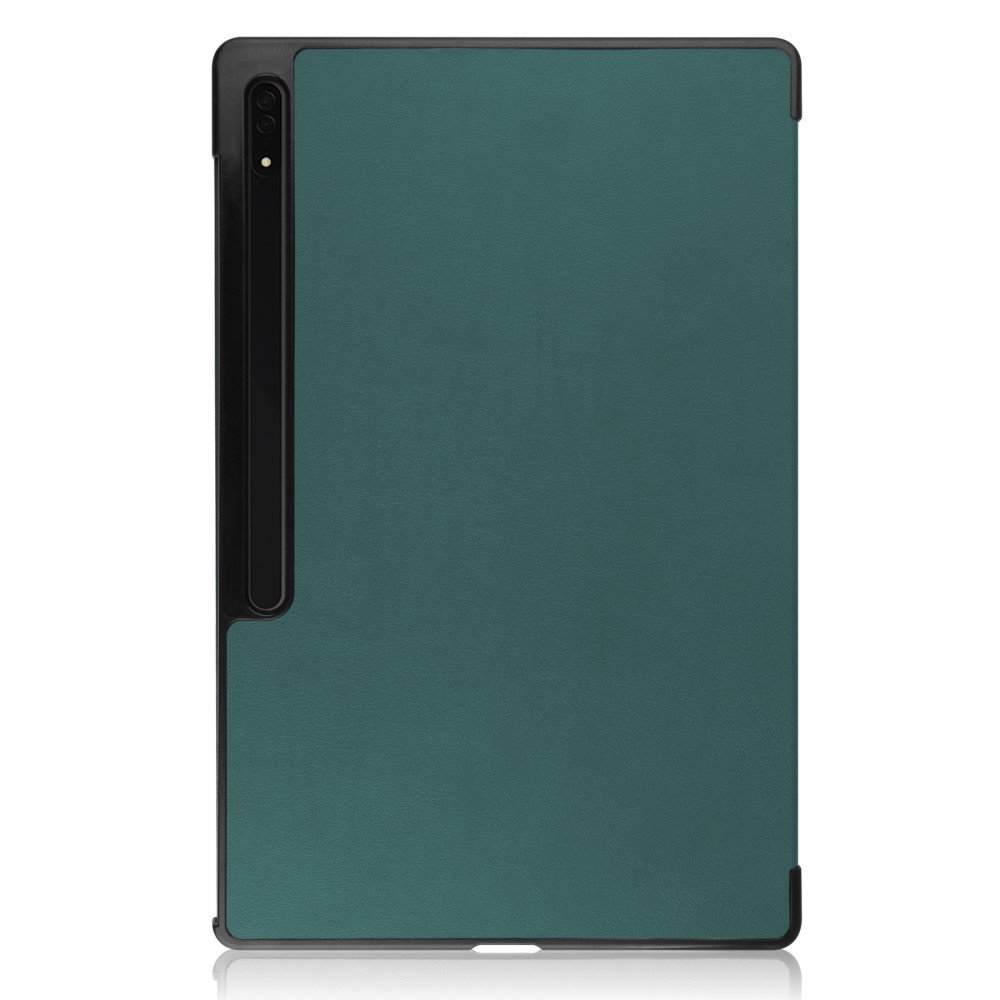 Samsung Galaxy Tab S9 Ultra Leder Tasche Smart Case Hülle   S-Pen Halterung - Grün