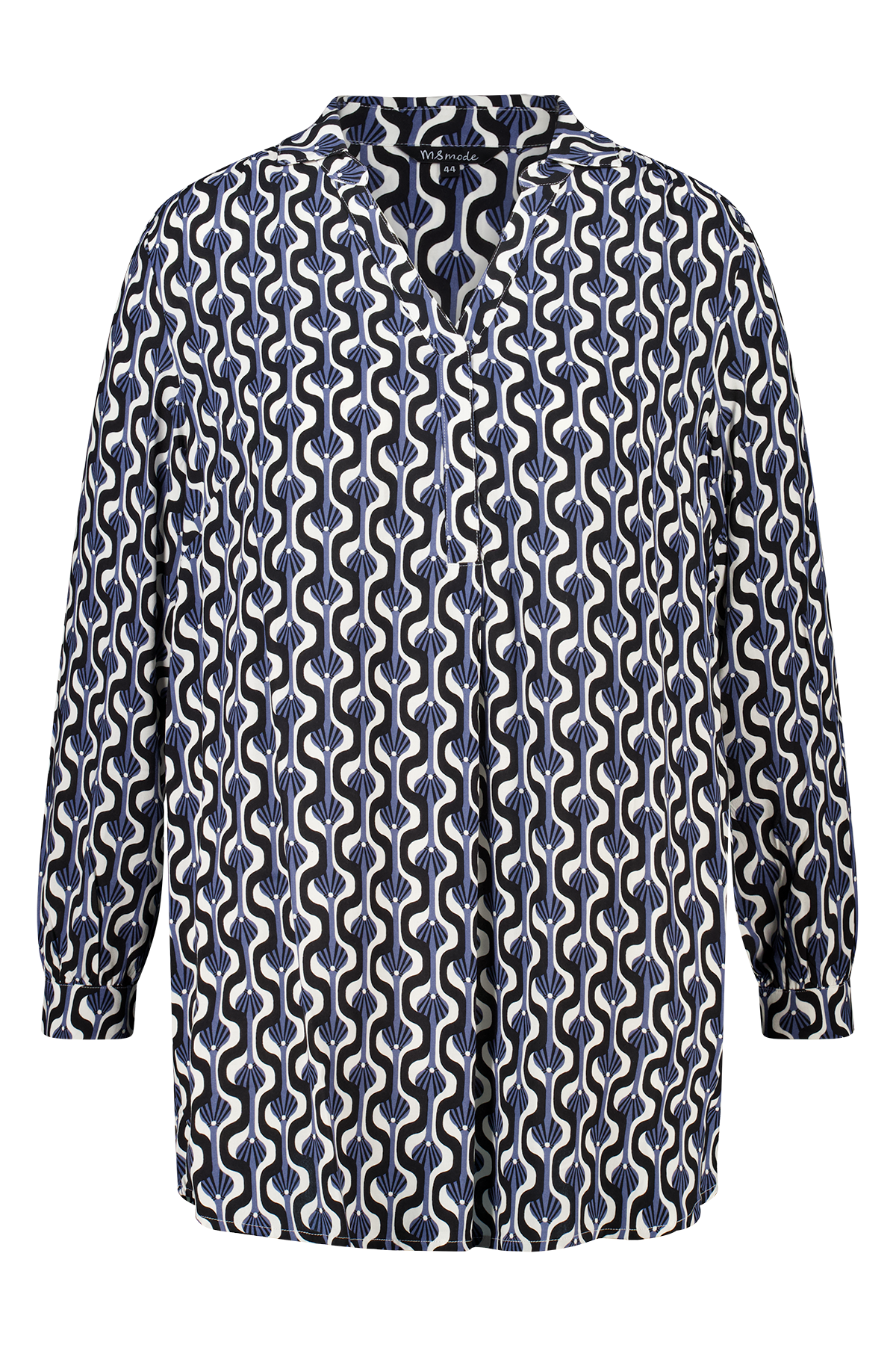 Oversized blouse met print Multi blue