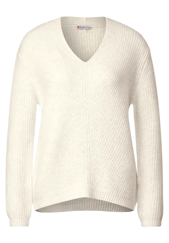 Pullover im Grobstrick - cream white melange