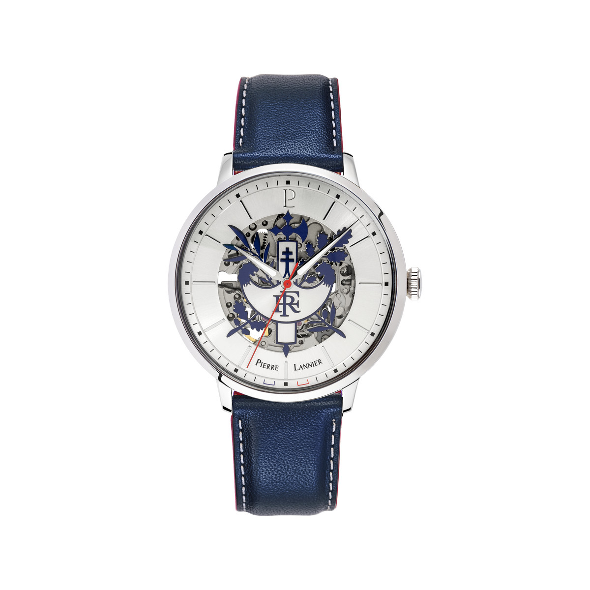 Montre PIERRE LANNIER Élysée homme automatique, bracelet cuir bleu